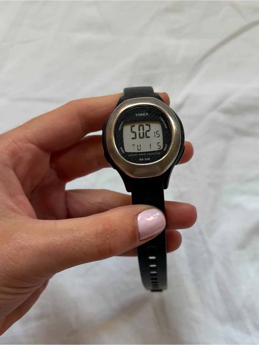 Timex T5K483 Indiglo Heart Rate Monitor Quartz Digital Unisex Watch New Battery